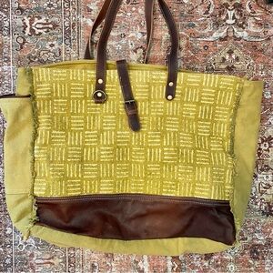 MYRA BAG Canyon Range canvas & leather weekender bag